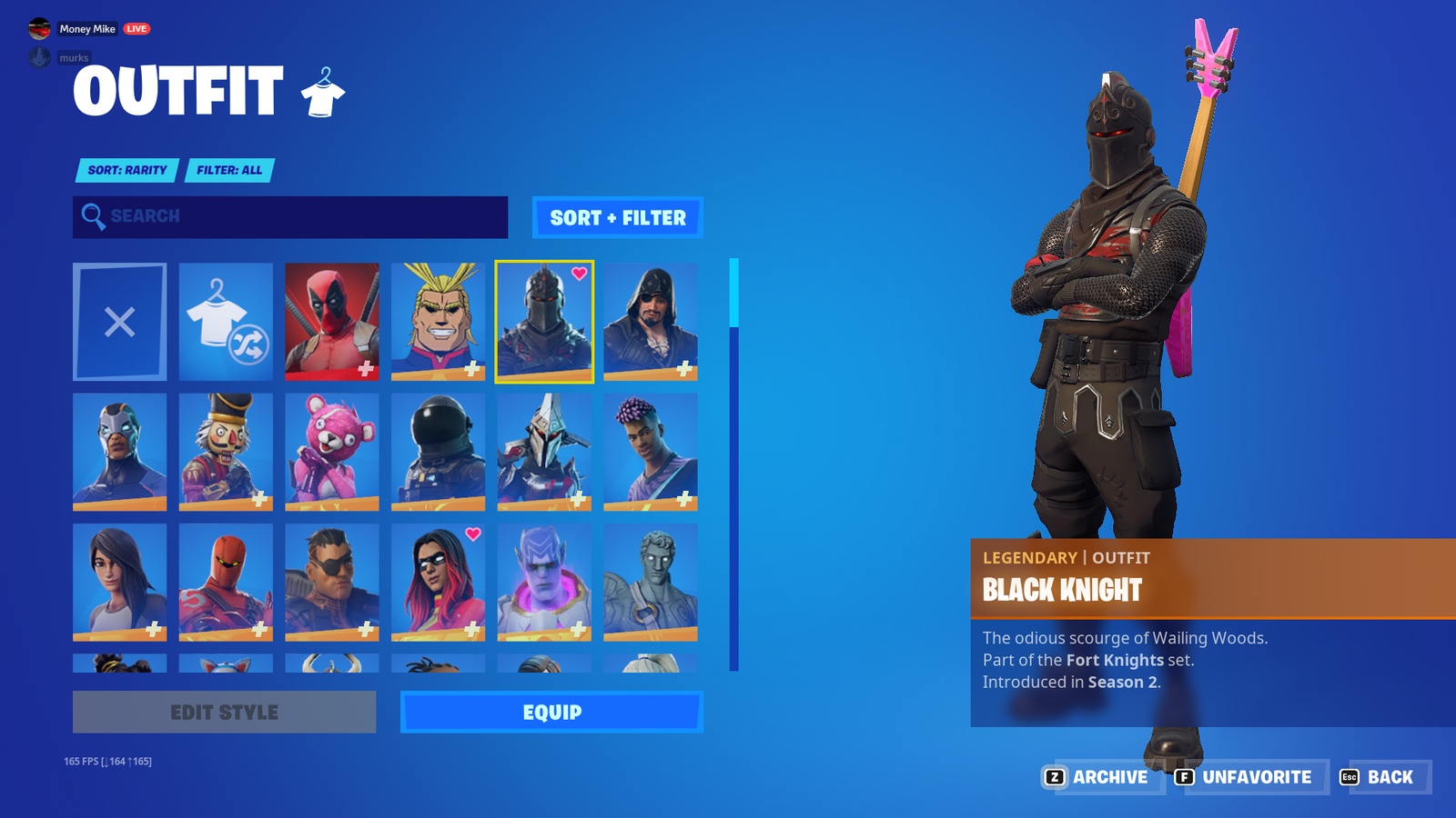 Renegade Raider Black Knight Account Skins Obo Epicnpc