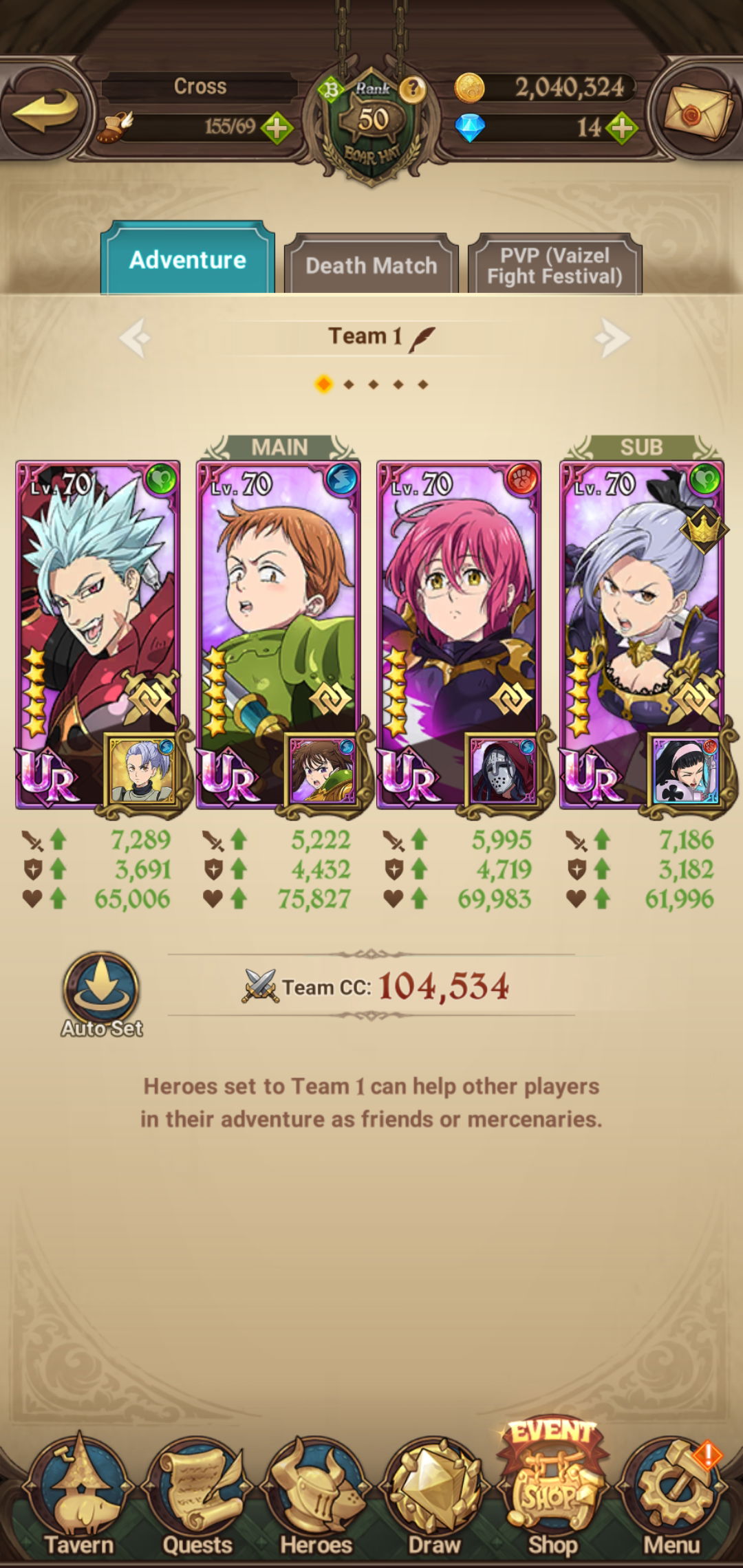 Selling - 7dsgc global account 104k cc maxed top tier units - EpicNPC