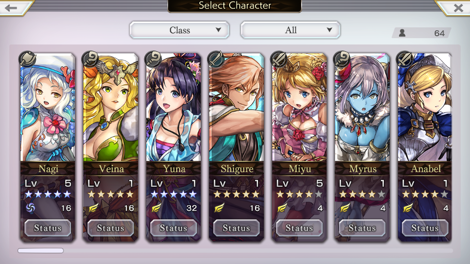 SOLD - Starter Acc Ch.3 with 4x 5*s (AS Nagi, AS Yuna, Shigure, Veina ...