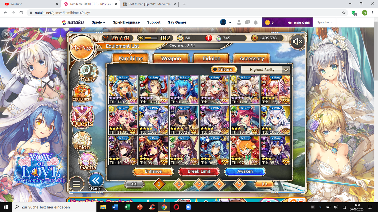 Selling - Kamihime Project R Account Rank 102 (25 SSR Kamihime / 5  Awakened) - EpicNPC