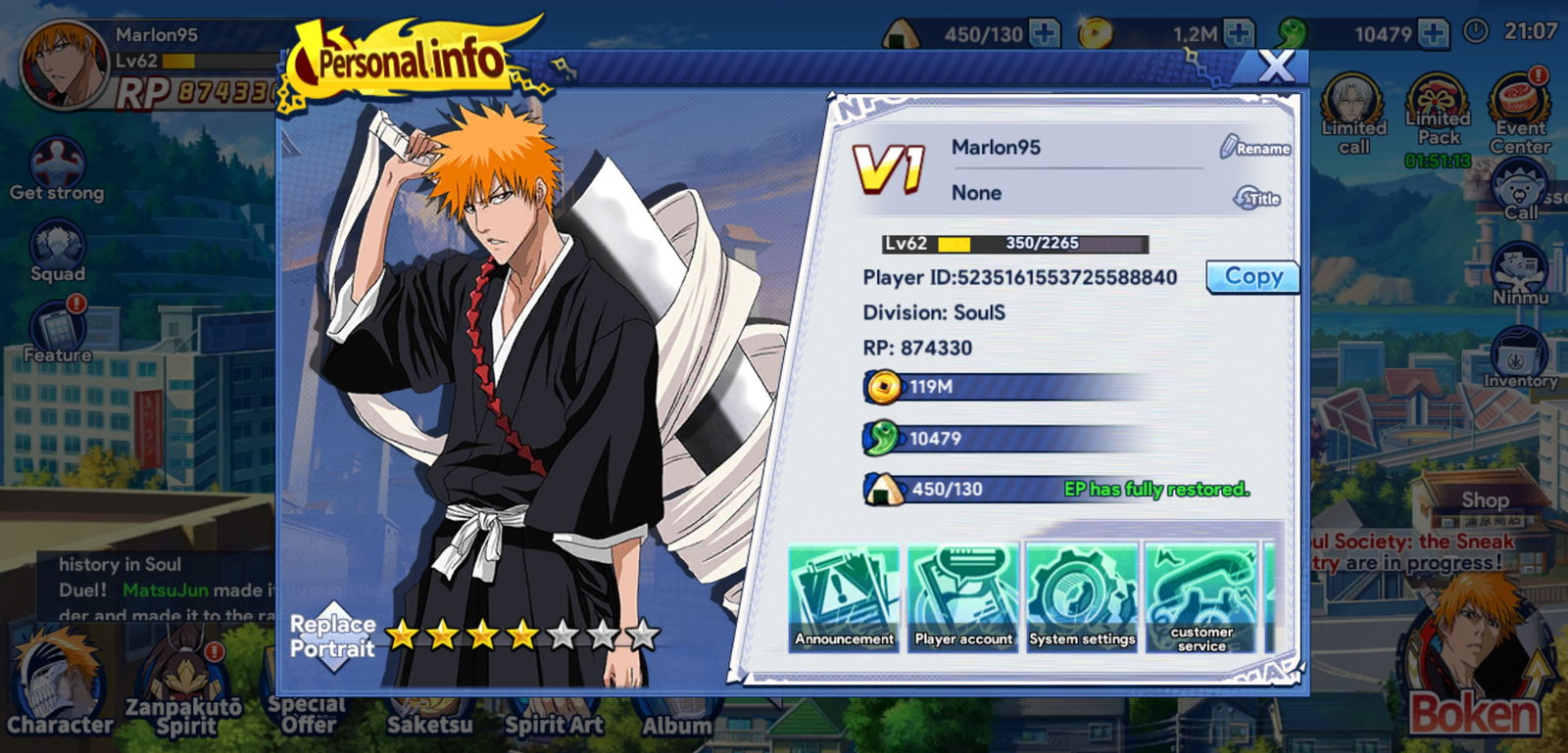 Selling - Bleach Online Vietnam Version, 12m BP, Lvl 138 - EpicNPC