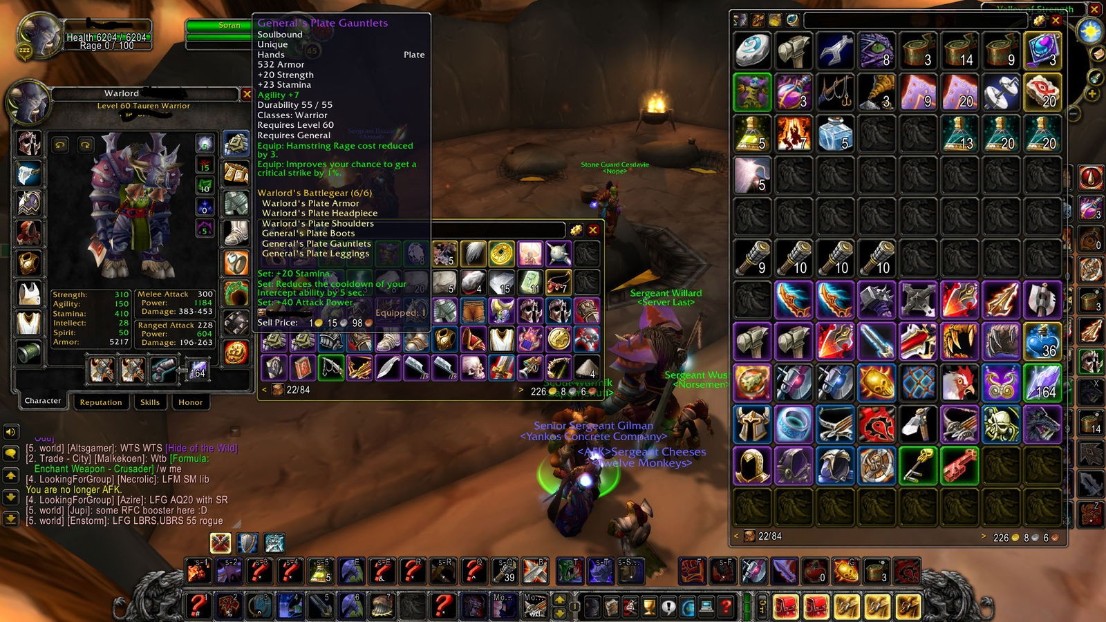 SOLD R14 tauren warrior all R14 weapons rogue with