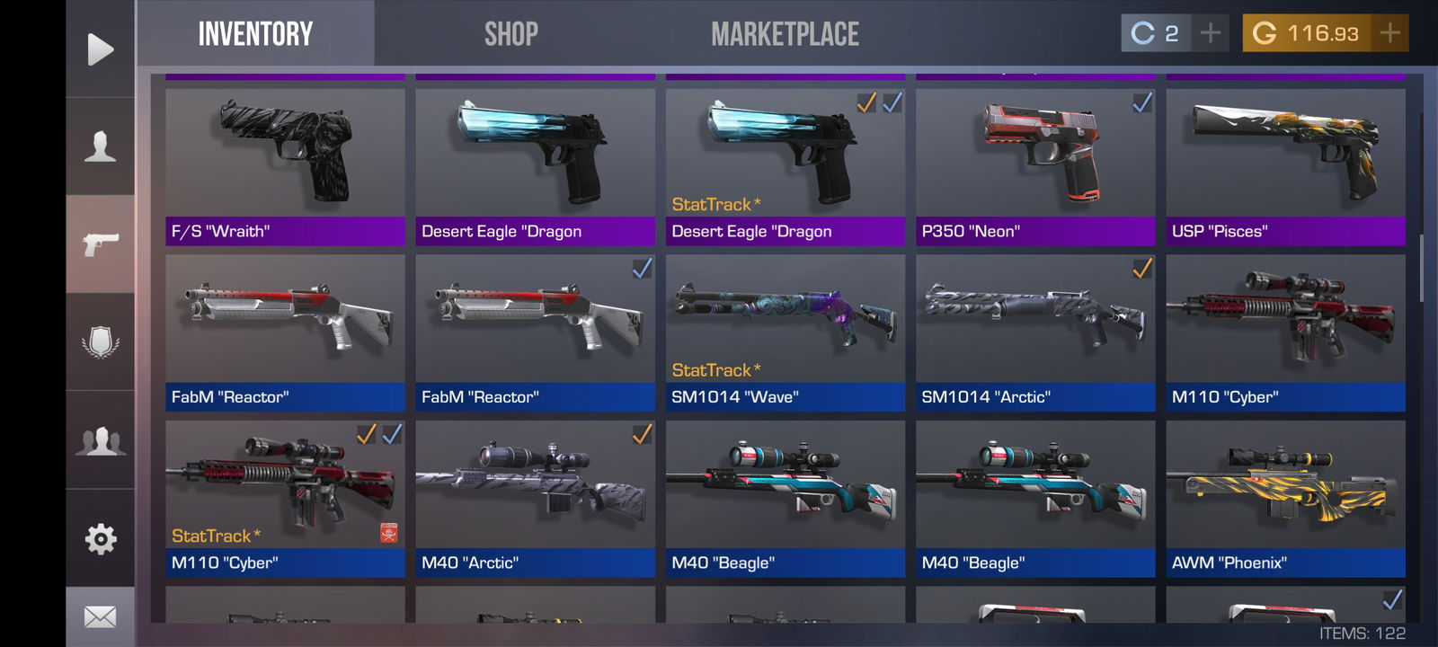 Selling - Standoff-2 Legendary And Epic Skins And Few Stickers Also 