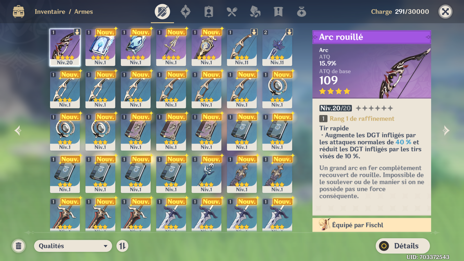 Selling - Wts [NA] Fischl (ss dps) + XiangLing Great account for F2P Only  5$ - EpicNPC