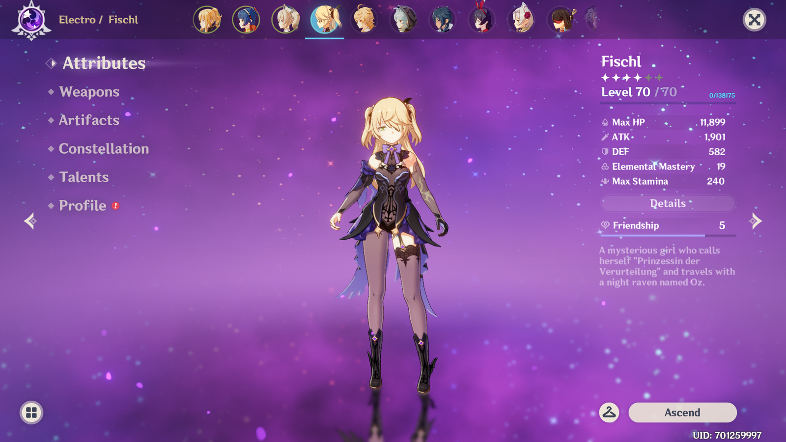 Selling - AR 38 Level 70 characters, Fischl 1900 atk Jean 5 Star + 6000 ...