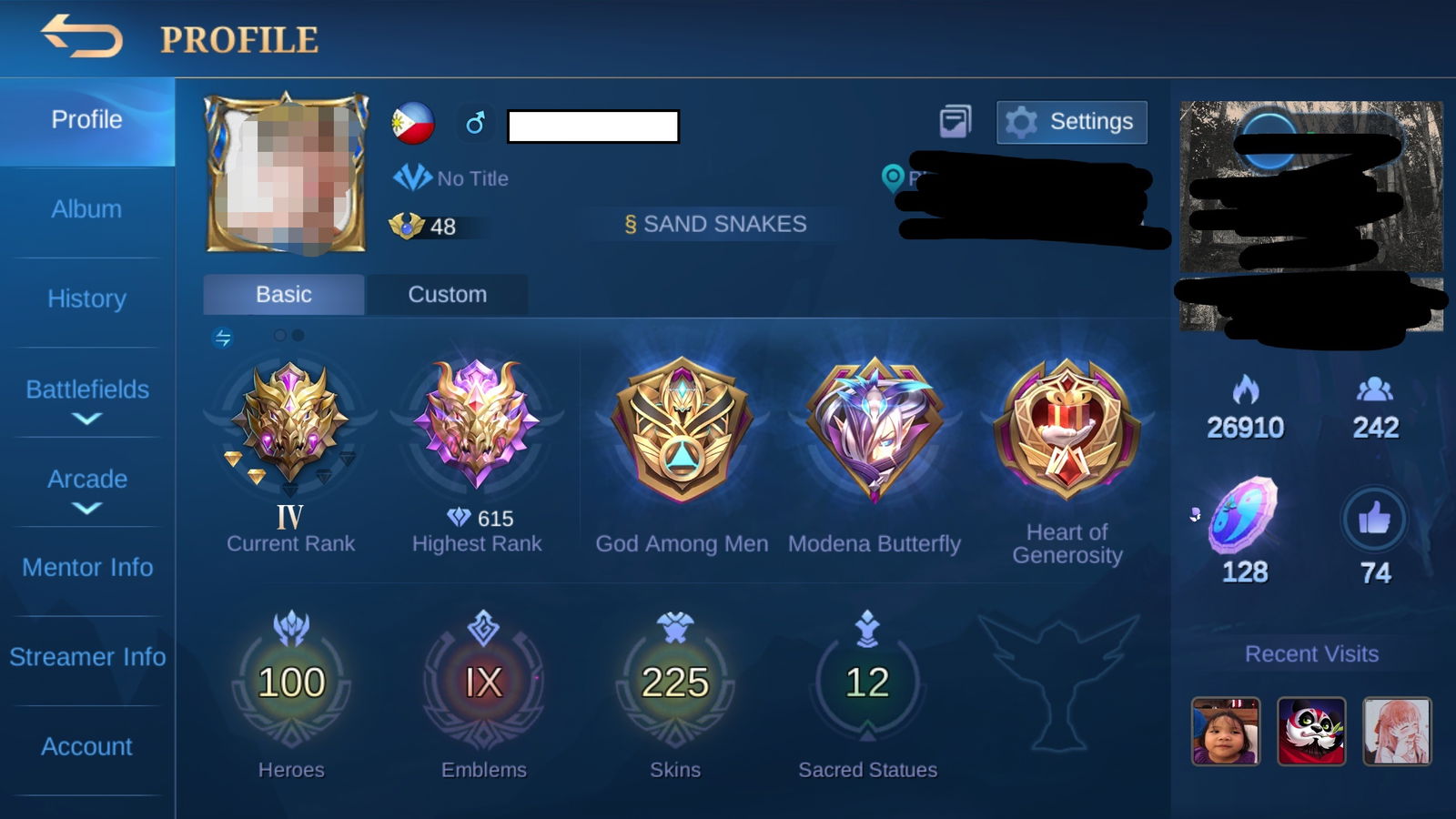 Selling Mobile Legends Premium Account for Sale Cheap and