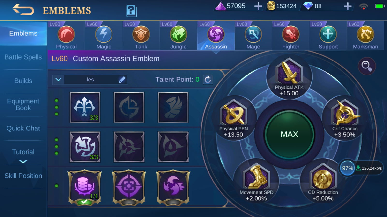 Affordable mobile legends account high wr For Sale