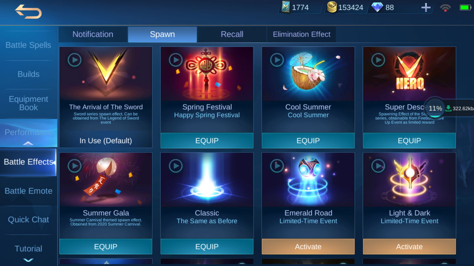 Affordable mobile legends account high wr For Sale