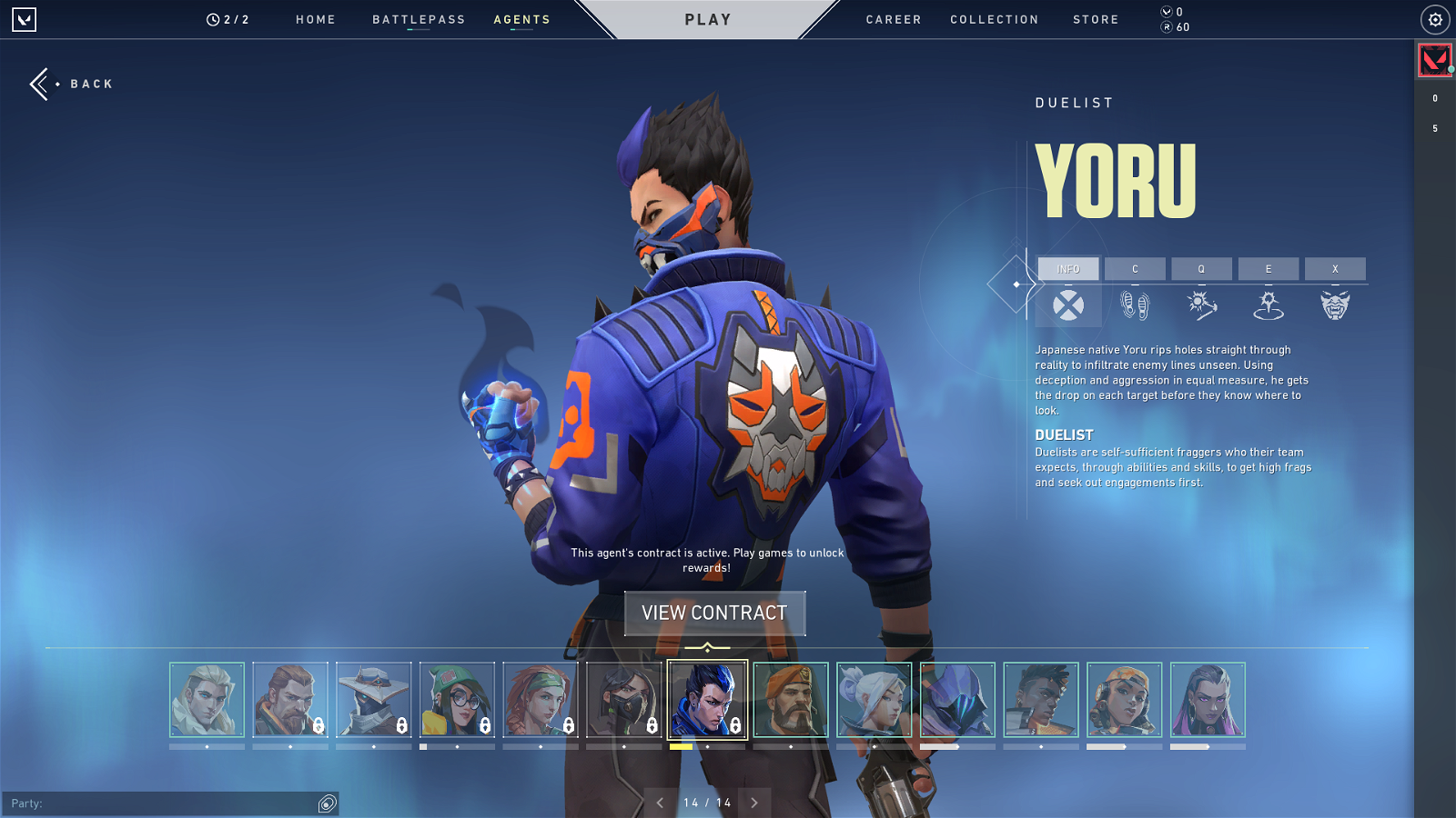 Valorant high elo P2 Account with skins and all agents unlocked