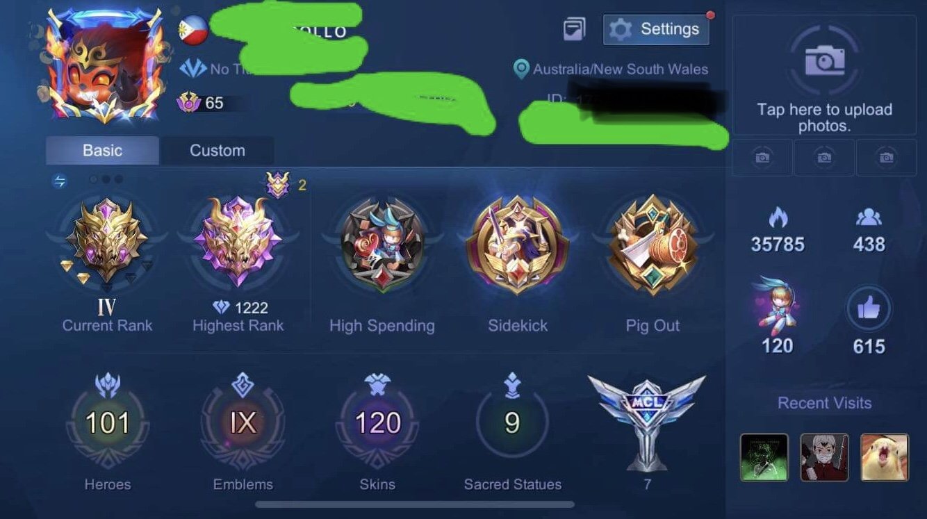 Affordable mobile legends account high wr For Sale