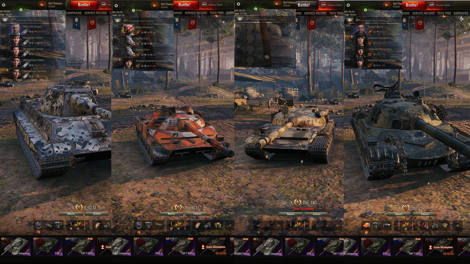 Selling - EU (Obj 907 + 9 TX tanks ) 122 TM.. CS-52 lis . Progetto