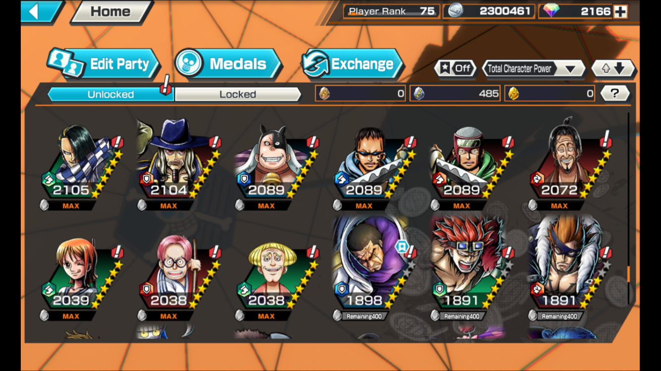 OPBR Account] 4 Extreme Max, Extreme Shanks FR Max, Extreme Olin Max, Extreme Roger Max, Extreme Yamato Max, HyperBoost 6, 49 Medals Max, Global