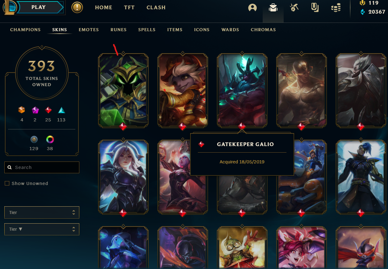 League Of Legends Account With Custom Skin