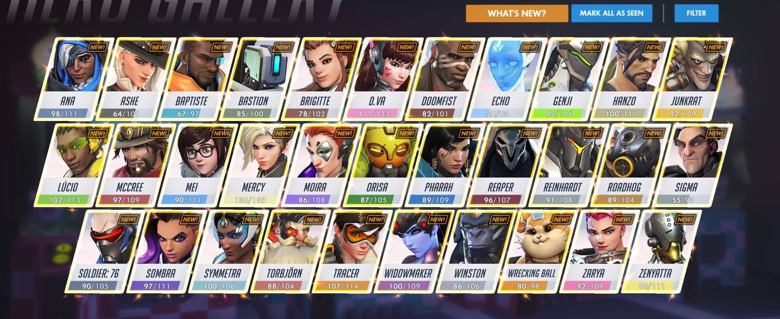 SOLD - account with Pink/Atlantic Mercy, Nano DVA, Bastet Ana and more ...