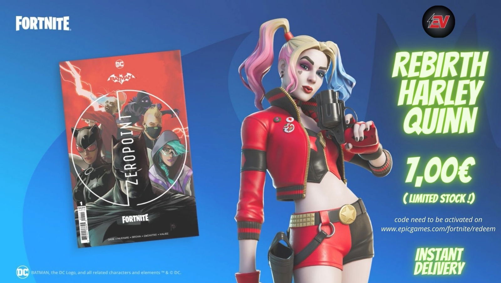 How to get the Fortnite Harley Quinn skin code and redeem the item