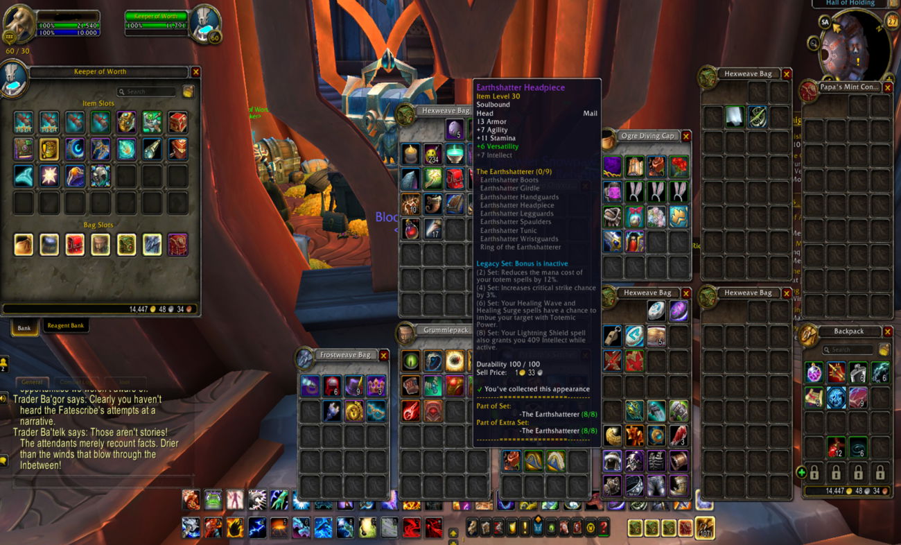 Full Shaman Tier 3 In Bags 33 Mage Tower Tabard Of Flame Epicnpc