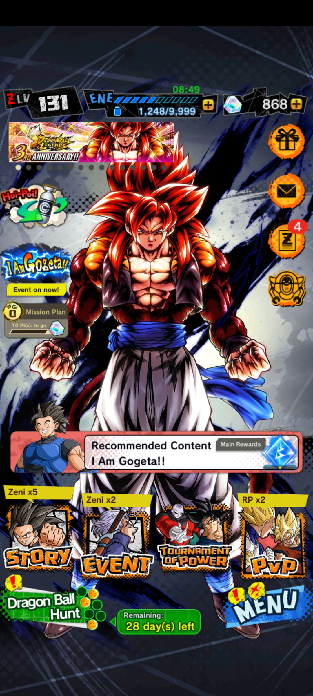 SOLD - S> Rank 131 3rd Anniversary LF Ssj4 Gogeta/LF Zamasu/11LFs/ 30 ...