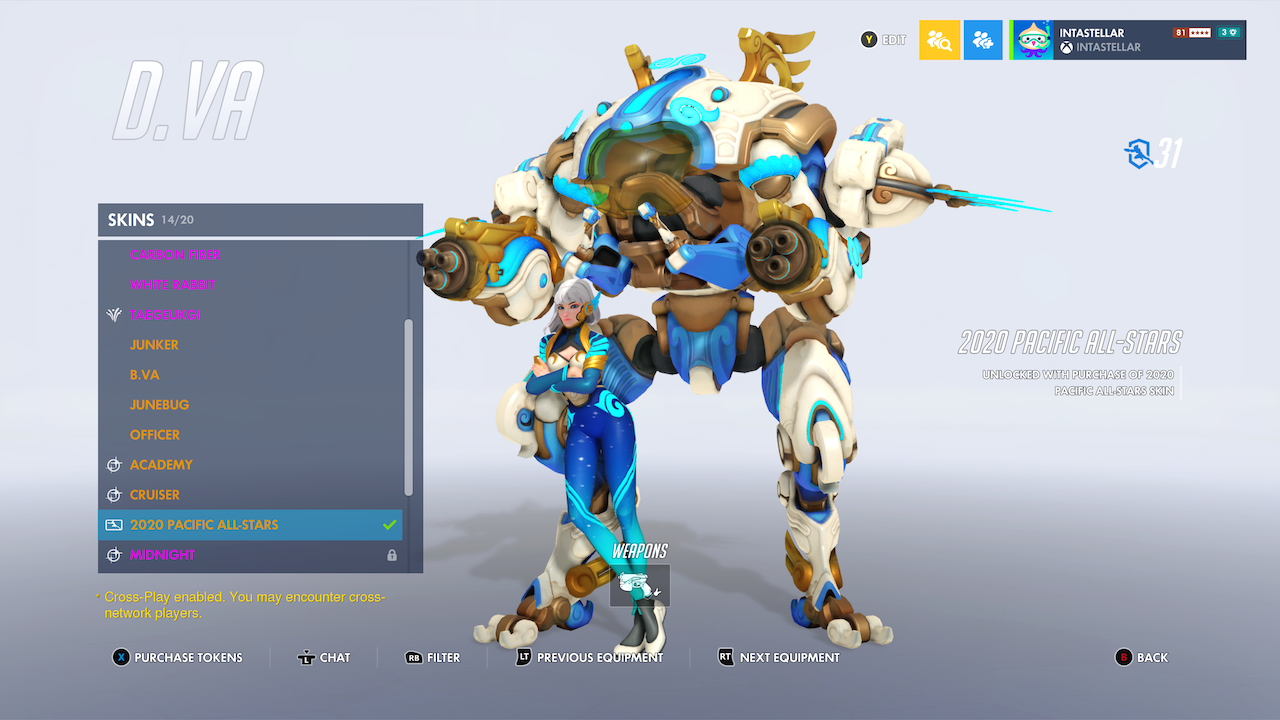 Selling - Large Collection of Limited + Legendary Skins (Atlantic Mercy, Pacific  DVa) - EpicNPC