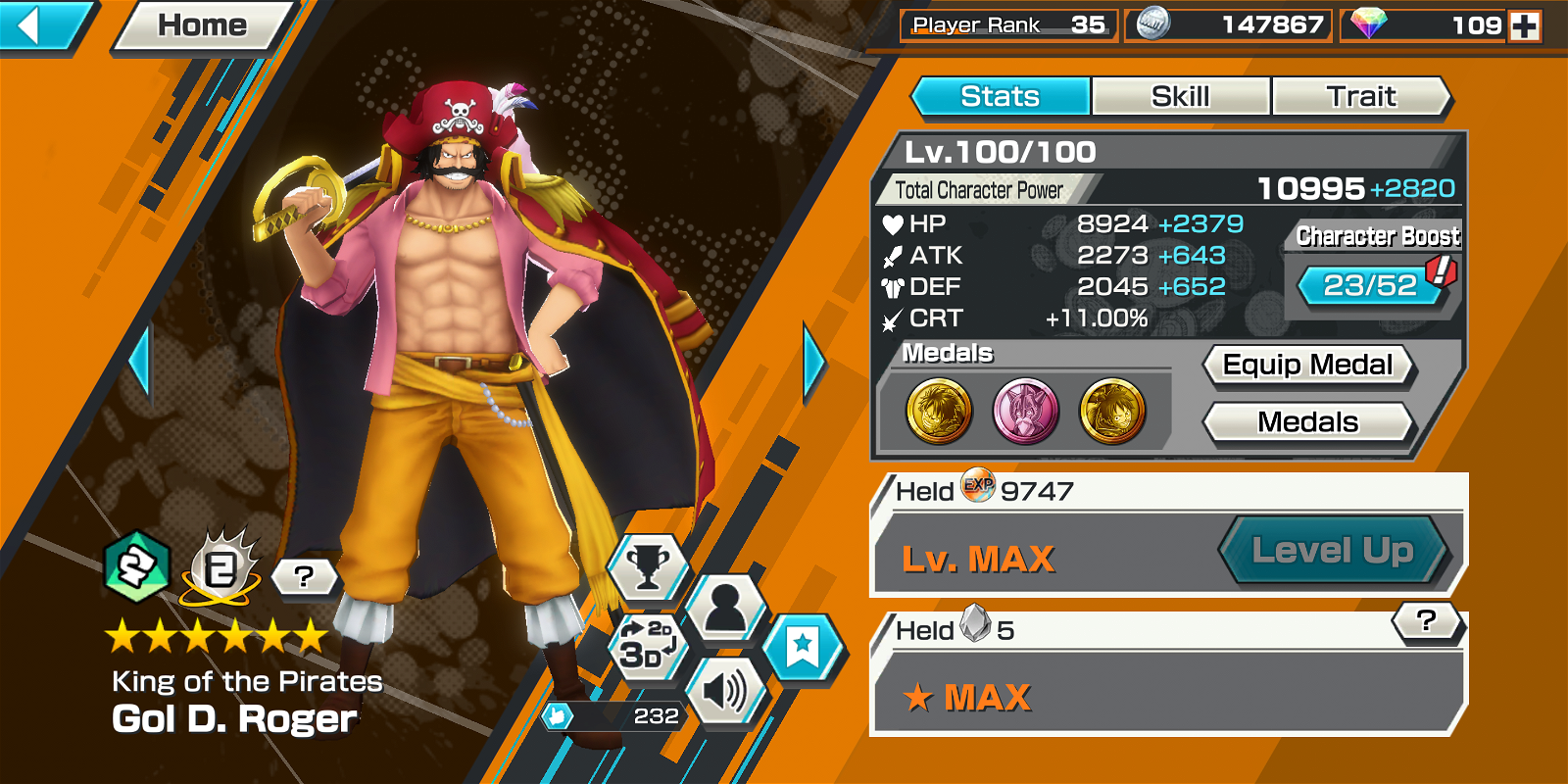 SOLD - Selling❗ One Piece Bounty Rush Account 2 Extreme (Roger Max and  Oden Max) - EpicNPC