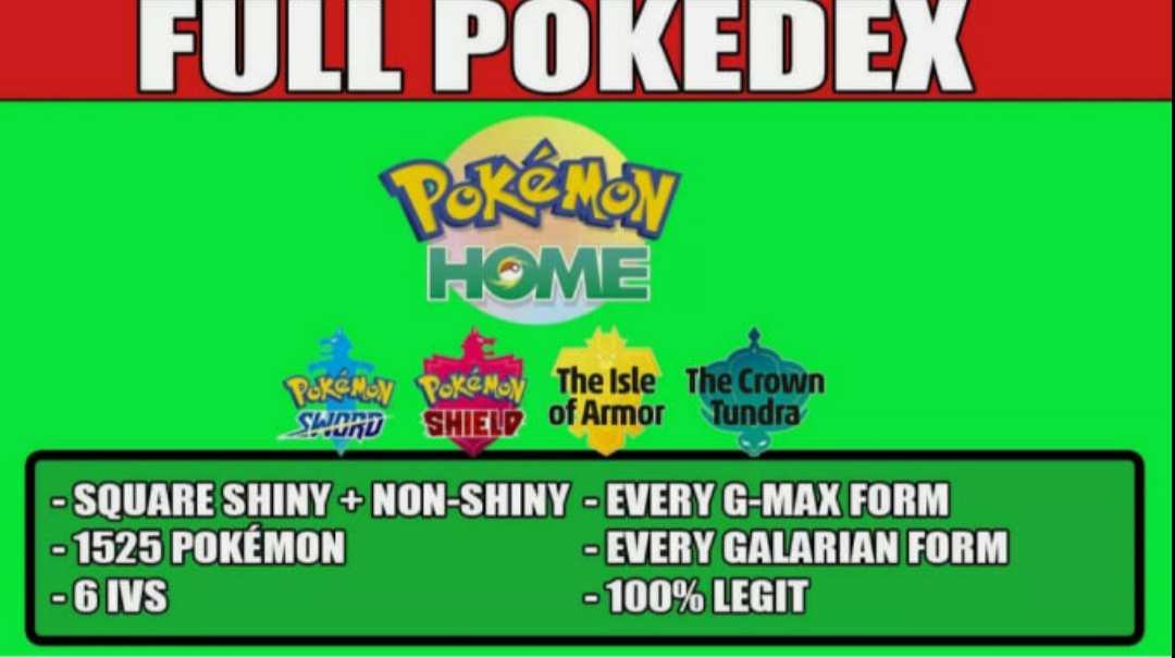 ✨ SHINY LIVING POKEDEX ✨ Pokemon Home Gen 1-7 6IV