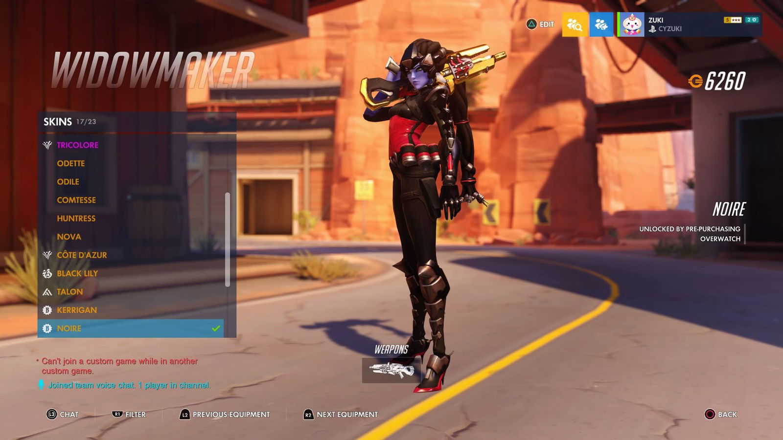 Selling - [Ps4] Level 1505 - Noire Widowmaker skin - 4780 Peak SR (S3) - 19  Golden Guns - EpicNPC