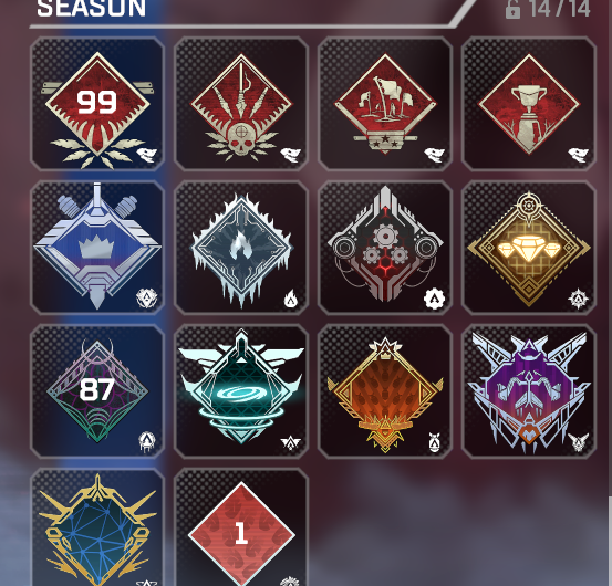 SOLD - Season 1-10 Battle pass, s3 pred, s4 5 8 9 10 master, no ...