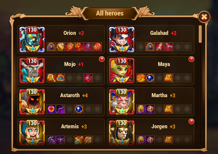 Selling - Hero Wars web account, LVL130, VIP15, maxed Orion, 2m H ...