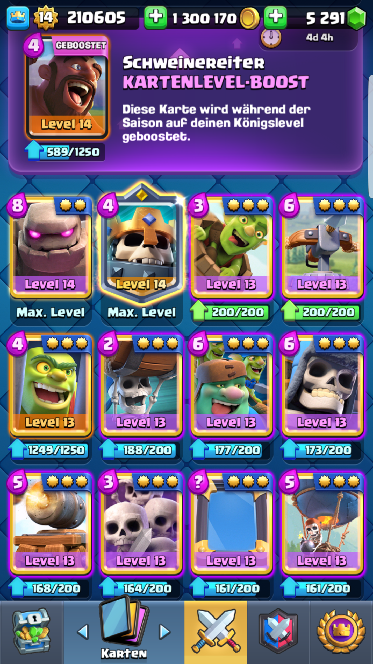 SOLD - Level 14 Clash Royale, 1 Champion Max, 5200 Gems