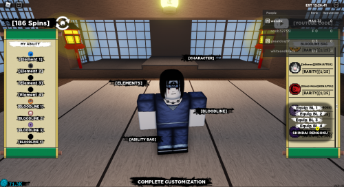 Roblox account with shindo life and blox fruit gamepass