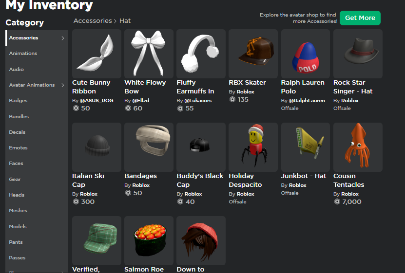 Headless Roblox Account Has accessories (CONTACT BEFORE PURCHASE