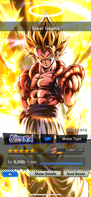 Super Gogeta (DBL42-01U), Characters, Dragon Ball Legends