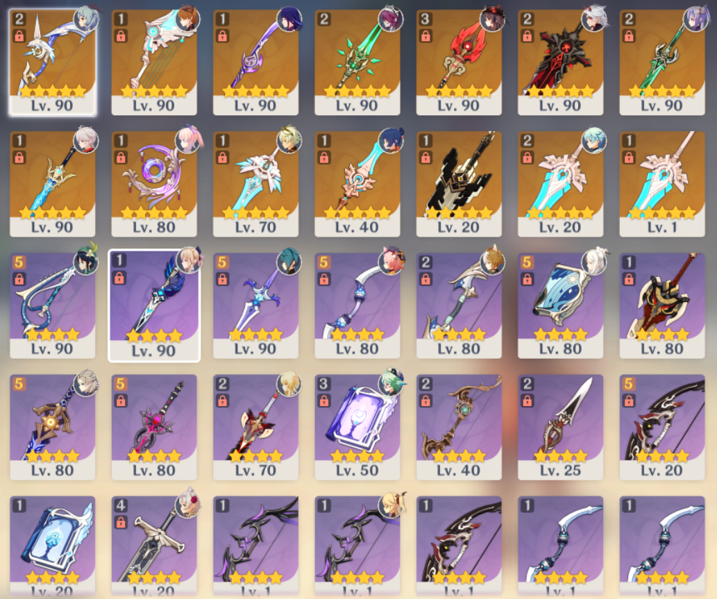 SOLD - NA Ar 57 C3 hutao r3 homa + c1 ganyu r2 amos + kazuha FS + other