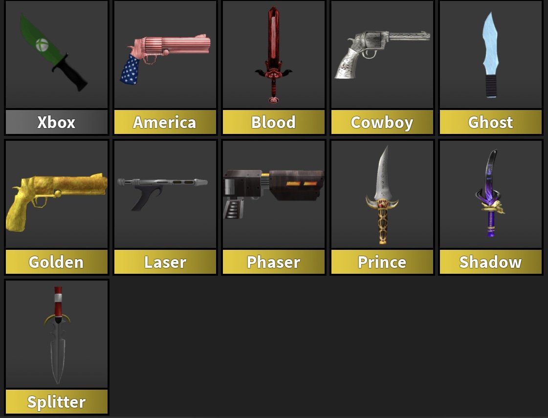 Trading high tiers mm2 weapons for  gc , PayPal only : r