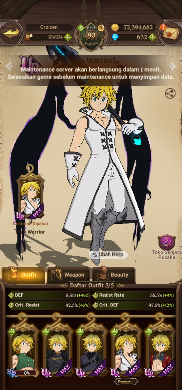 Selling - 6/6 Traitor Meliodas full costume, 6/6 margaret full costume ...