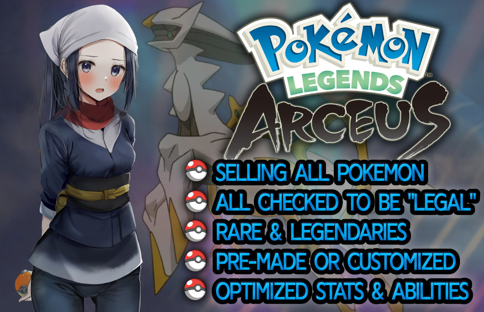 Selling - Pokemon Legends Arceus  All Pokemon from Hisui Pokedex, Alpha,  Shiny, Full EV - EpicNPC