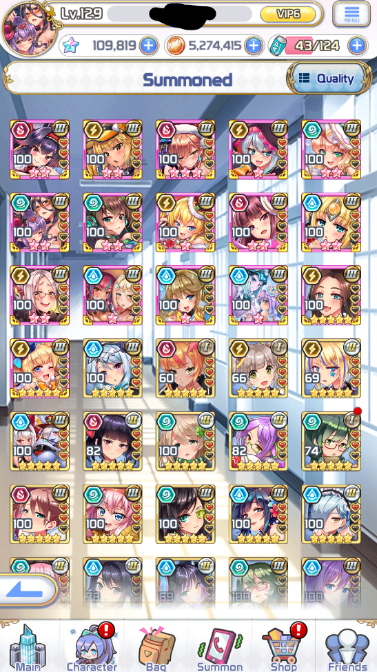 Project QT VIP 6 100k+ Gems 14 Awaken Girls (currently unavailable