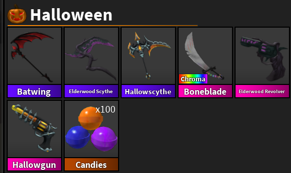 Selling mm2 items including icepiercer for robux or giftcards