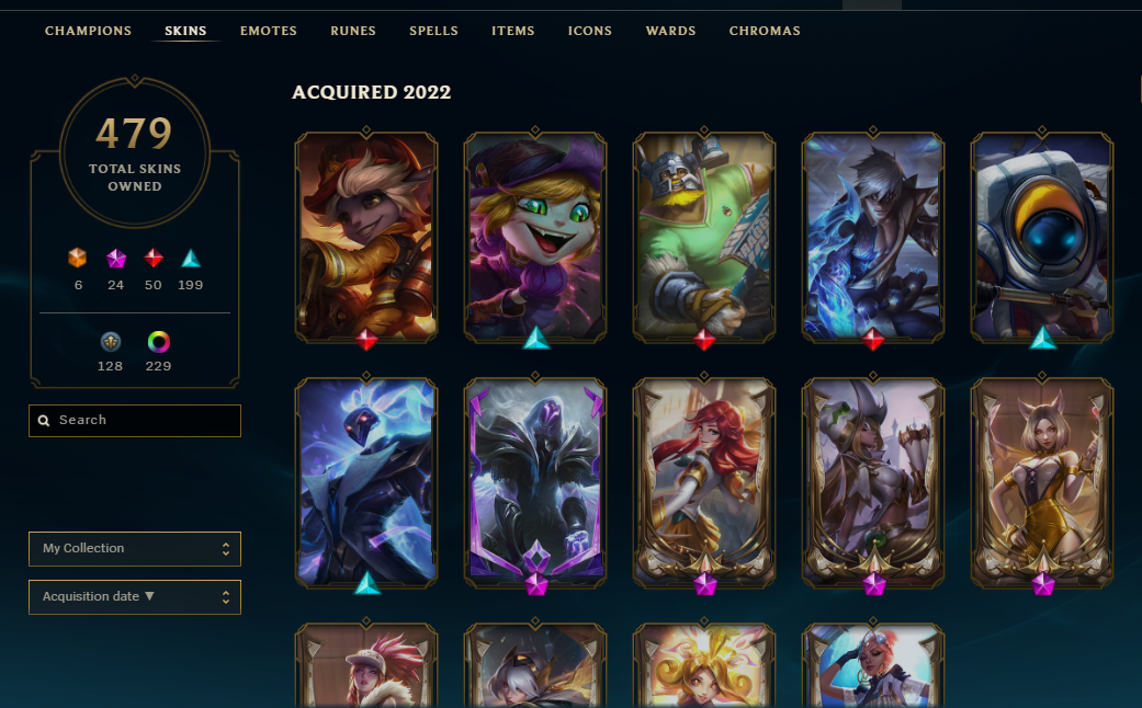 League of Legends Account EUW / Emerald 4 / 1163 Skins / 700 Icons