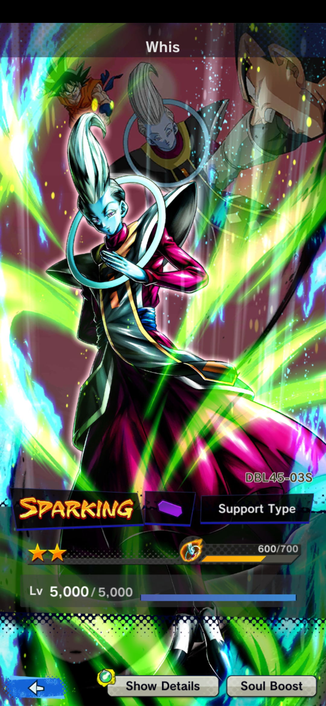 Dragonball Legends Whis Sparking