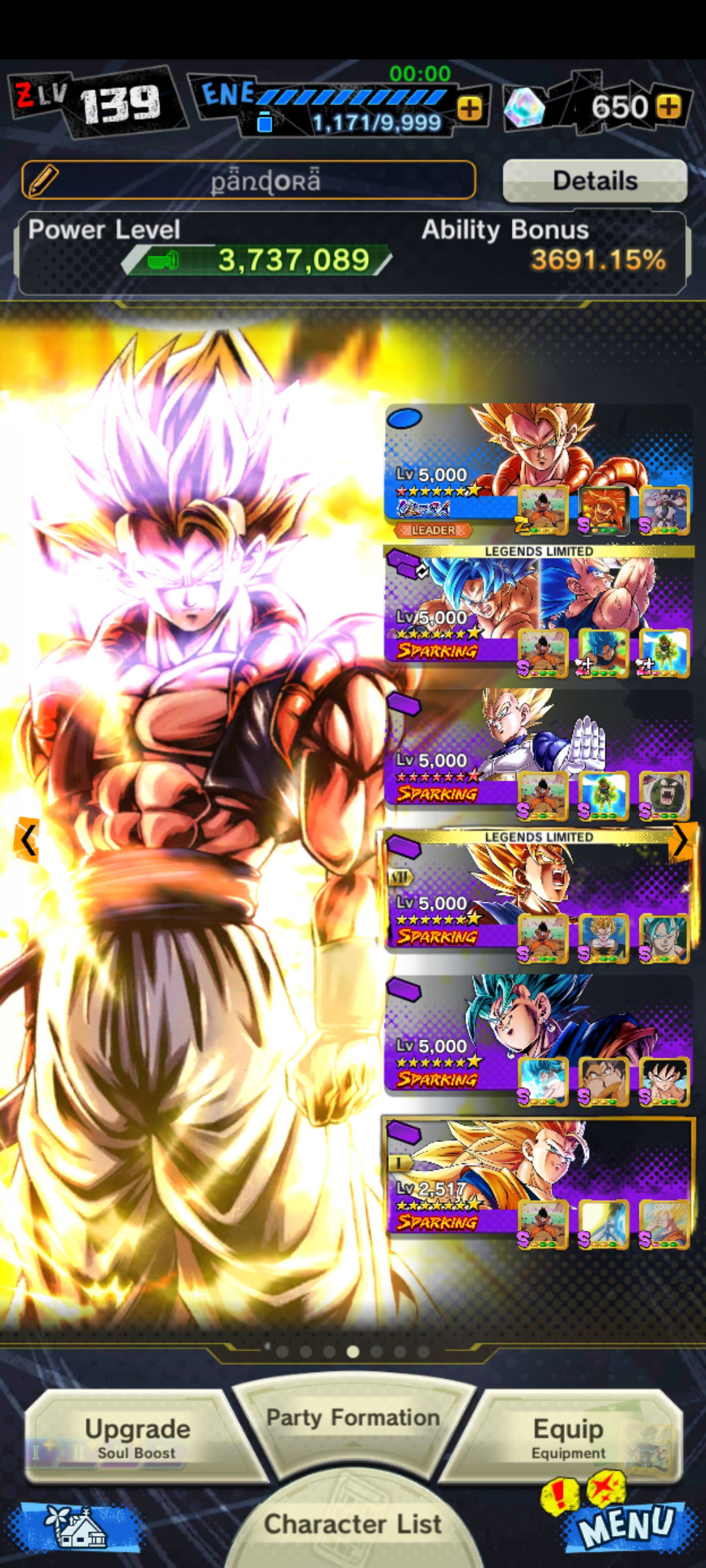 SOLD - Mid game with UL GOGETA ⭐8 with 11 LL good mono purple team ...