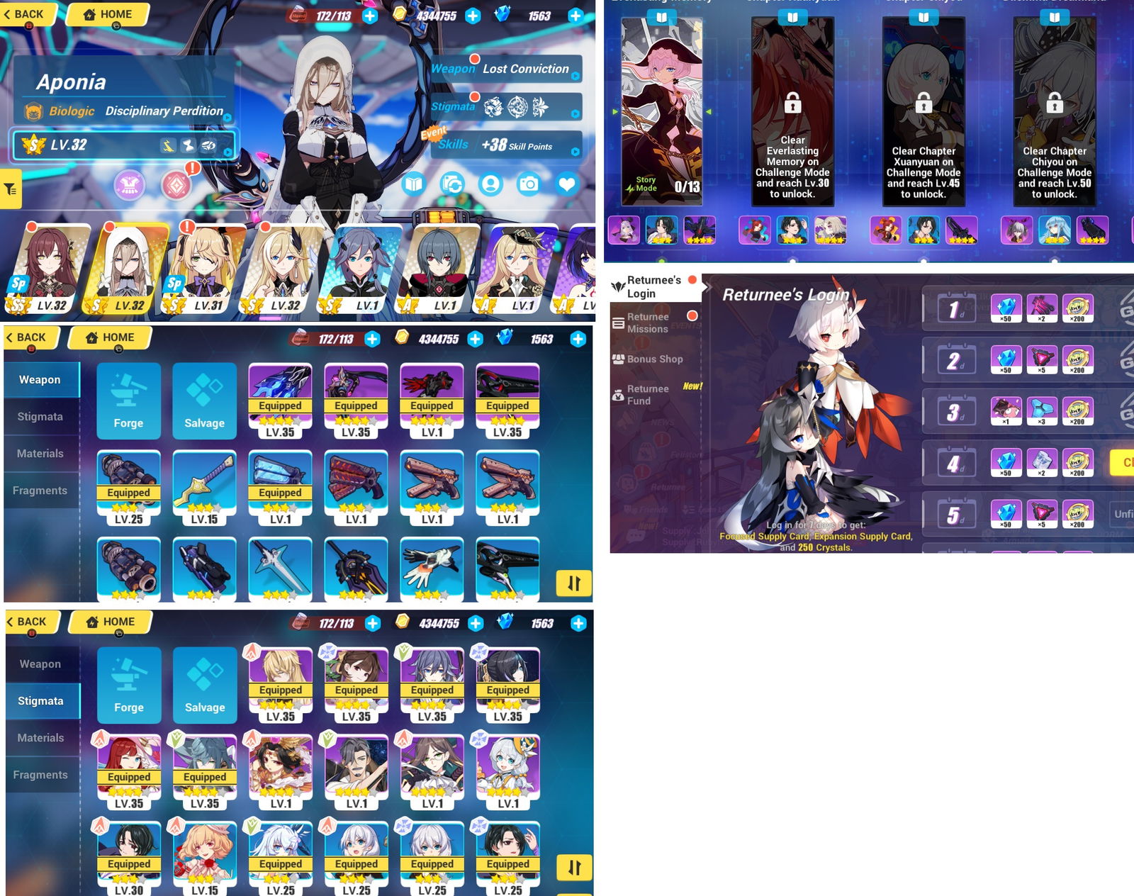 SOLD - Global NA Aponia + Weapon + Zeno B + Palatinus +weapon + FULL ...