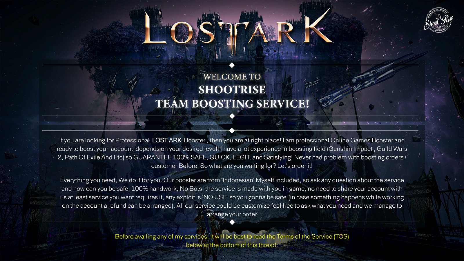 Lost Ark Gold boost Service
