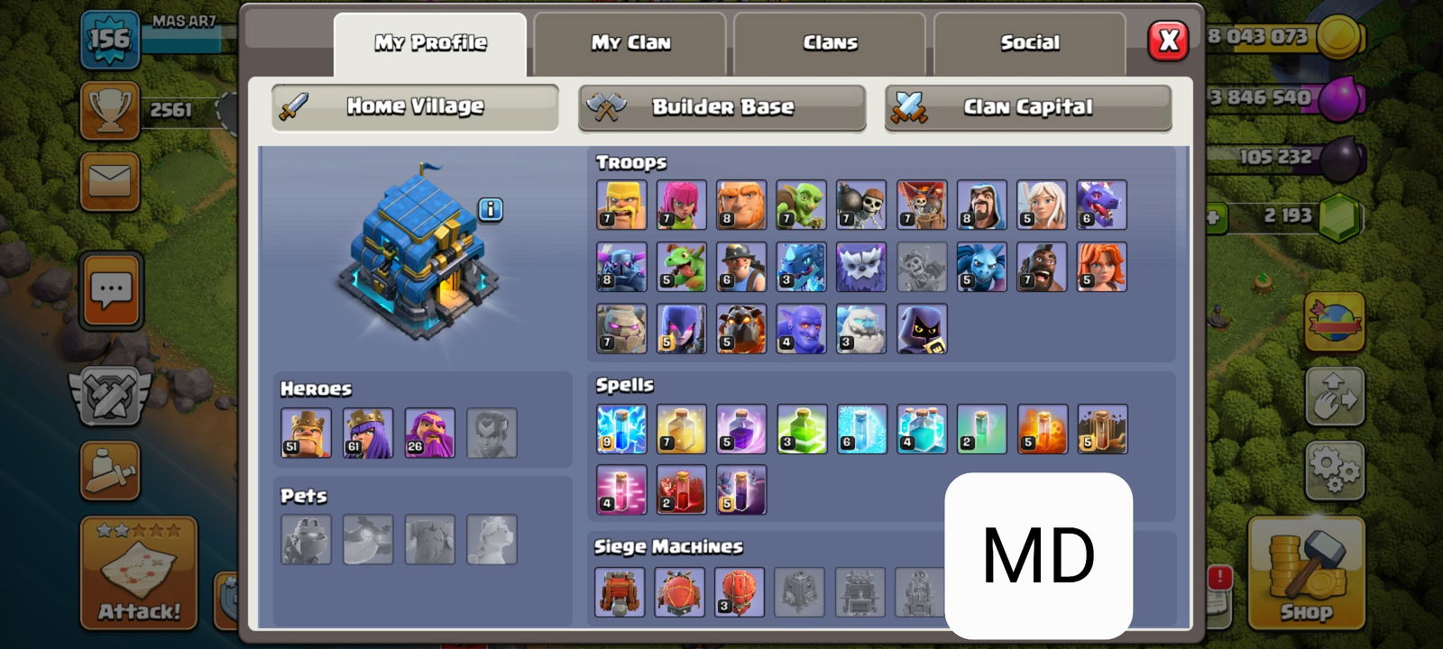 Sold - 35$ 2193💎clash Of Clans Town Hall 12 High Endgame Account - Epicnpc