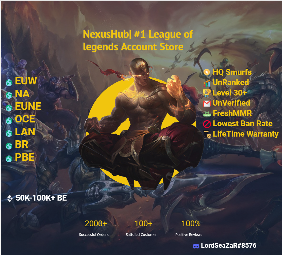 EUW EUNE League of Legends Account LOL Smurf 40K 50K 60K BE Level 30  Unranked