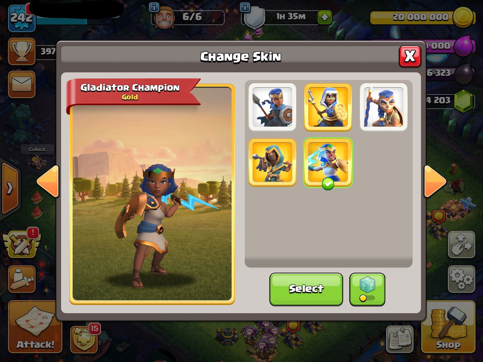 SOLD - Max TH14 - 5 Rare sceneries - 27 Rare skins including Complete  Warrior set - EpicNPC