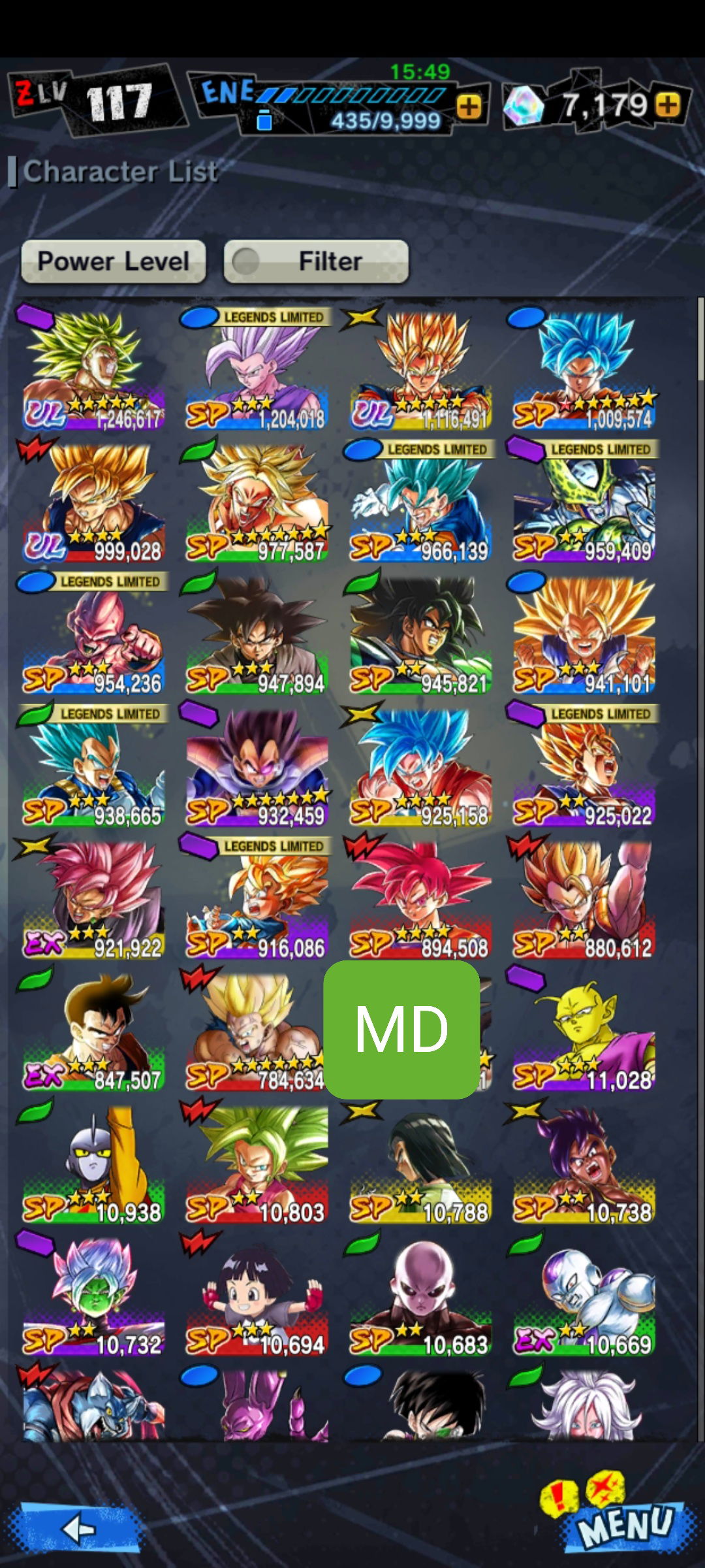 SOLD - 20$ 7179 cc DBL acc lv 117, 7 LL inc New Beast Gohan, 3 UL ...