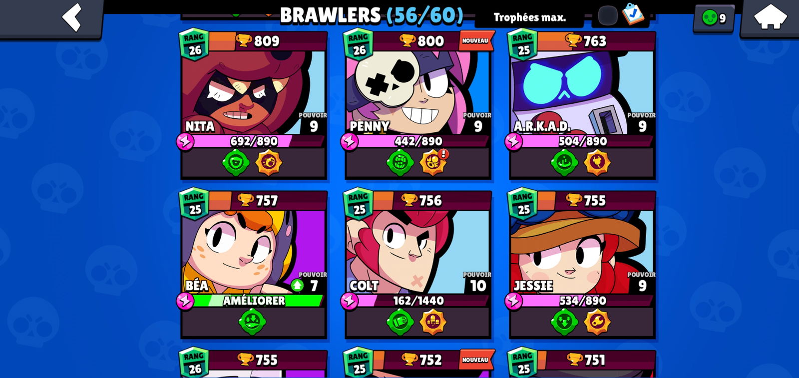 Selling - Brawl stars 35k account , 9k 3v3 , lvl 200 , 4 power11 , 1 ...