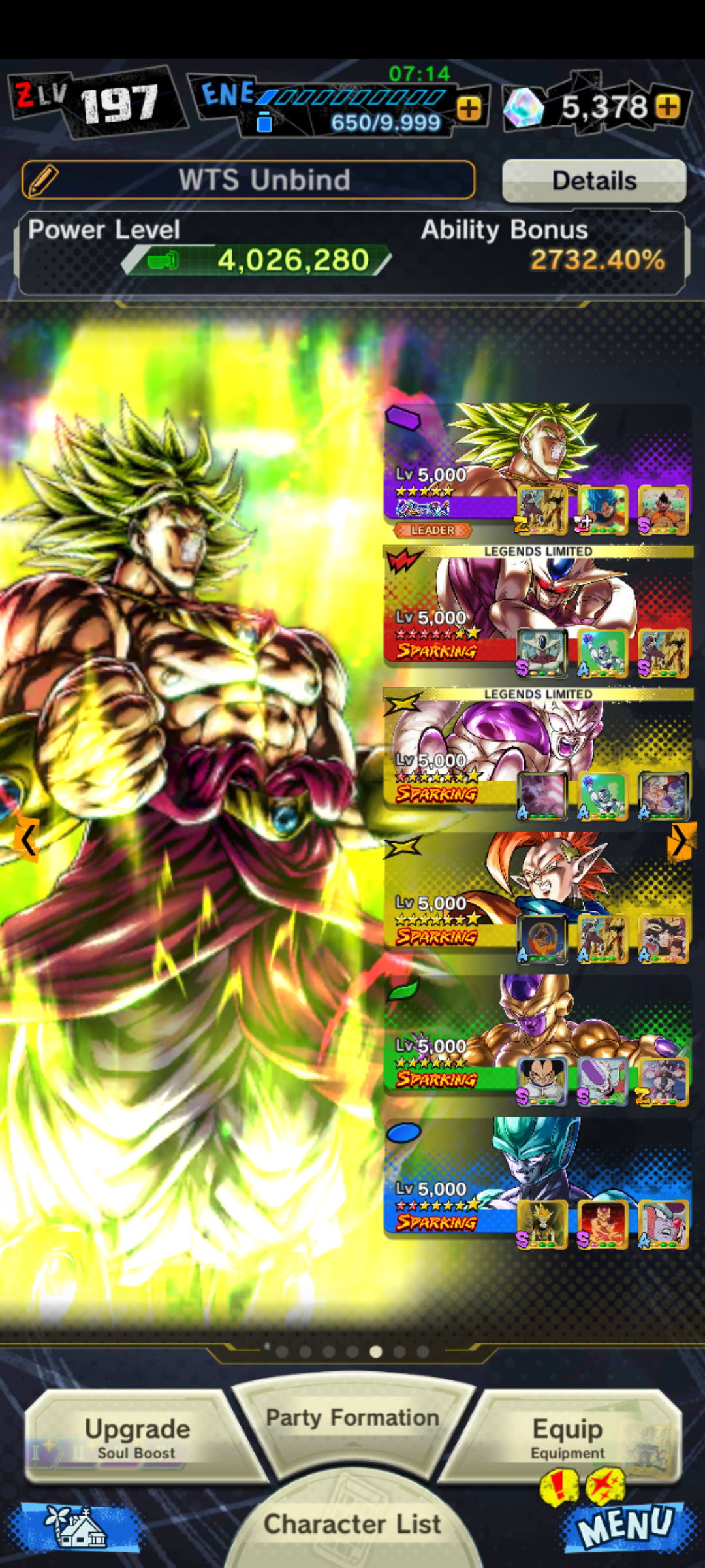 SOLD - Zlvl198 ul broly,LL coller,beast gohan,angel frieza goo equip ...