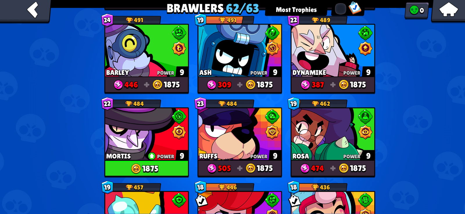 Selling - Brawl Stars Account lvl 217 62/63 Brawlers 70k golds free brawl  pass!! - EpicNPC