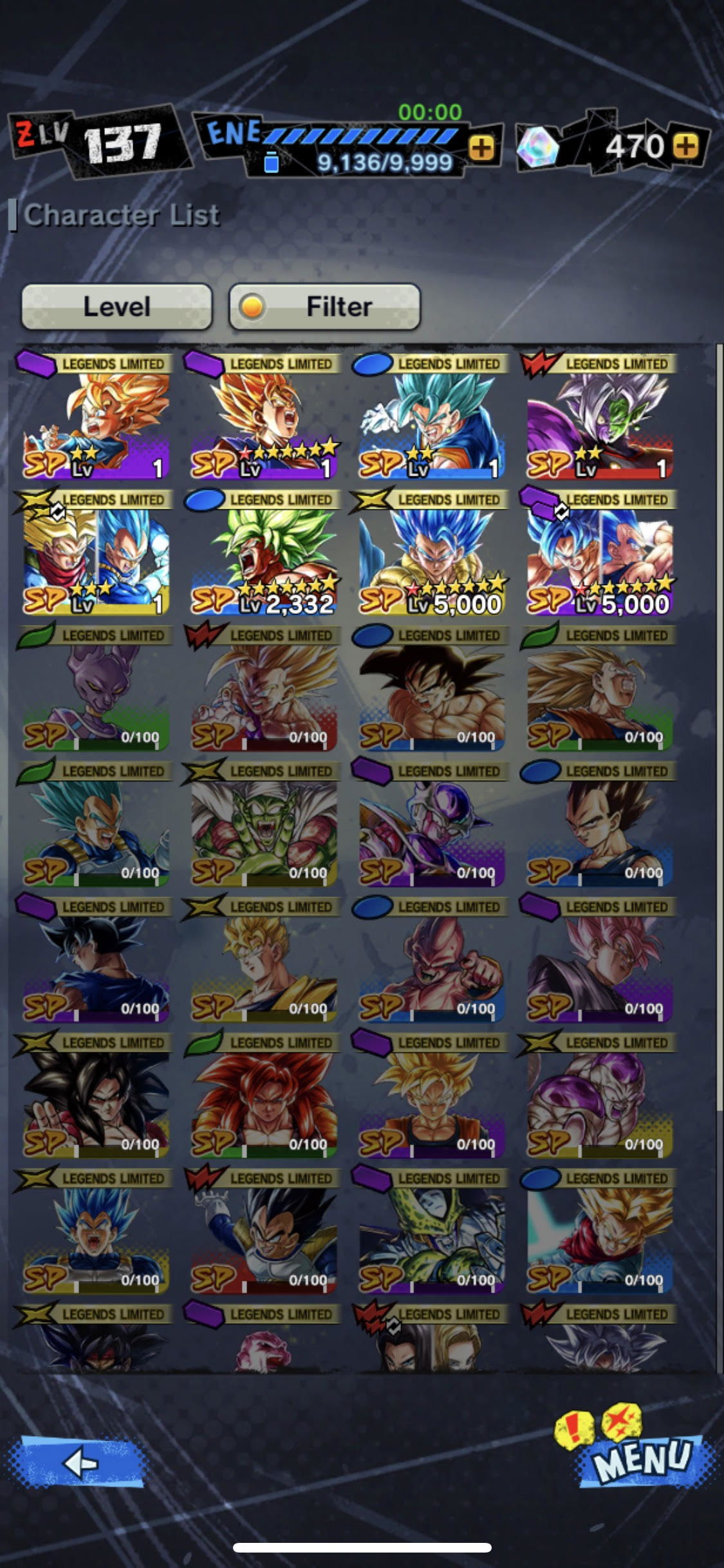 SOLD - Ultra gogeta blue 12⭐ LL goku 3 tag vegeta 2 10⭐ + 700